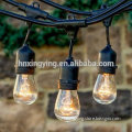 outdoor heavy duty commercial string lights with S14 bulbs --48 feet string light with 15 rubber socket UL listed